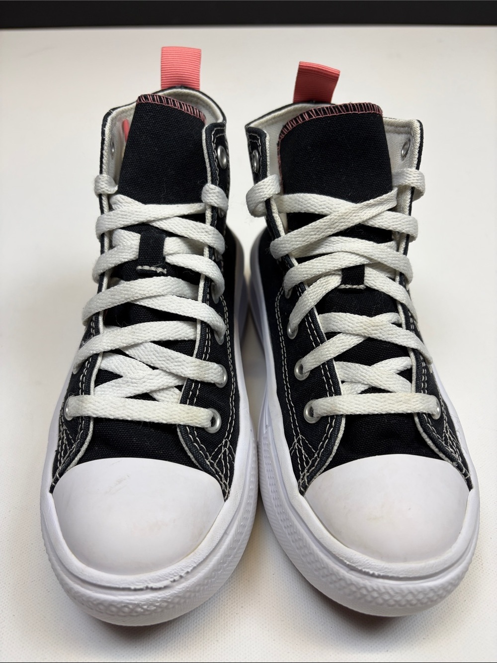CONVERSE CHUCK TAYLOR ALL STAR MOVE PLATFORM HIGH TOPS KIDS SIZE 2 BLACK PINK - Picture 2 of 9